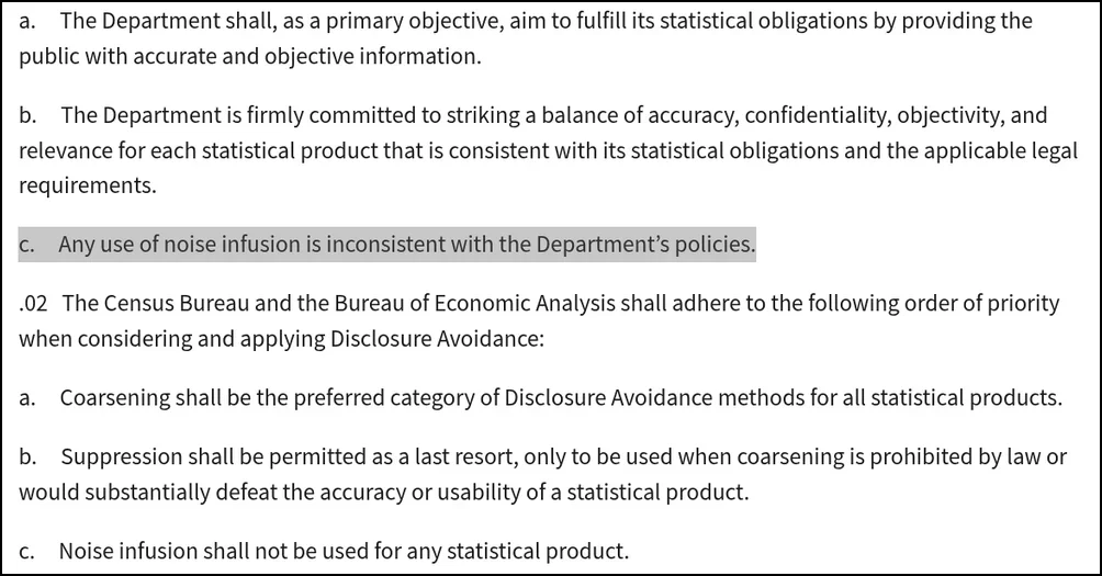 Banning noise will be a disaster for statistical data products