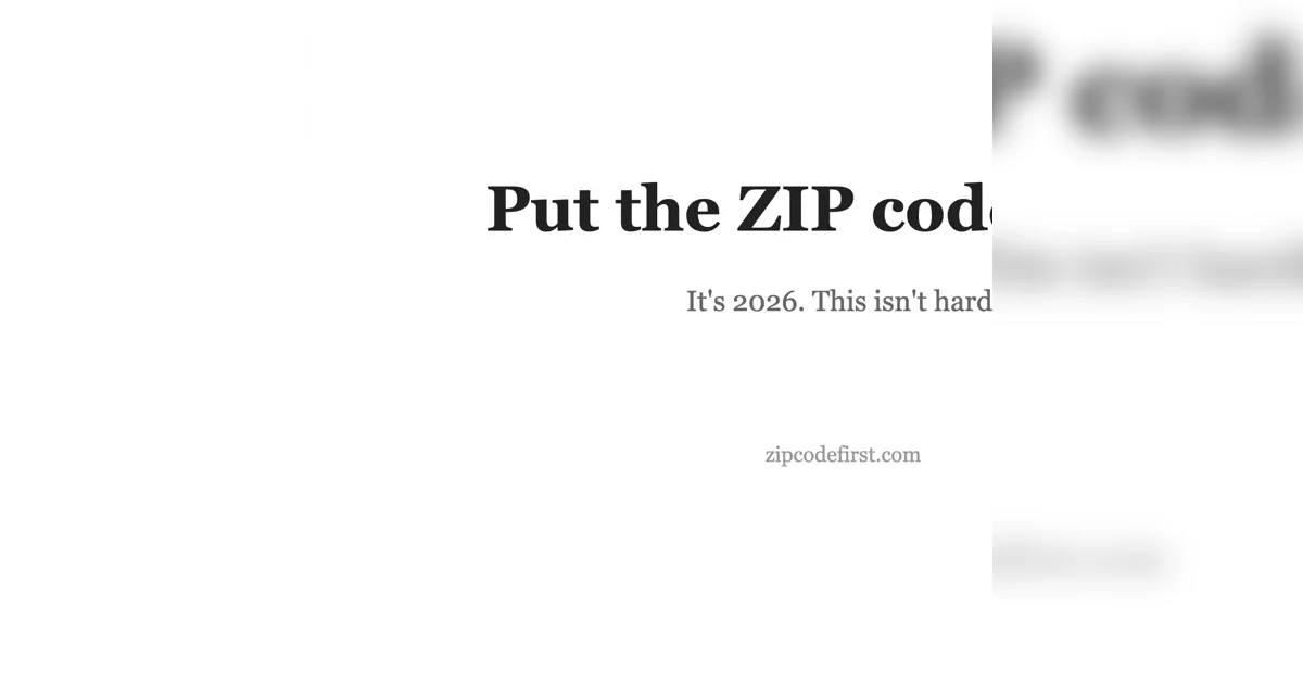 Put the ZIP code first