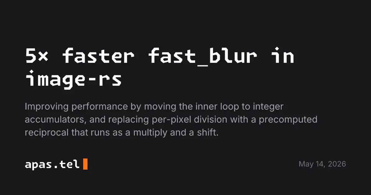 5× faster fast_blur in image-rs