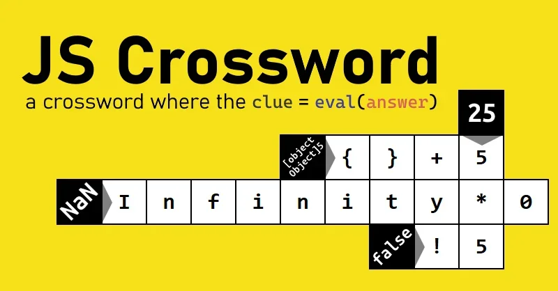 JS Crossword - a crossword where the clue = eval(answer)