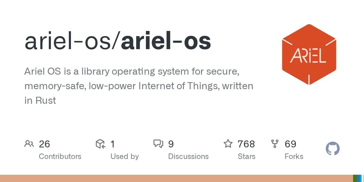 Ariel OS is a library operating system for secure, memory-safe, low-power Internet of Things, written in Rust