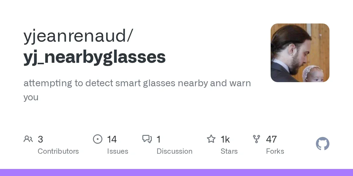 yj_nearbyglasses: attempting to detect smart glasses nearby and warn you