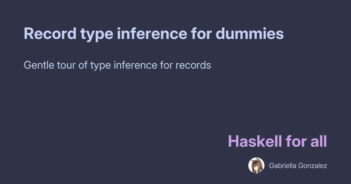 Record type inference for dummies