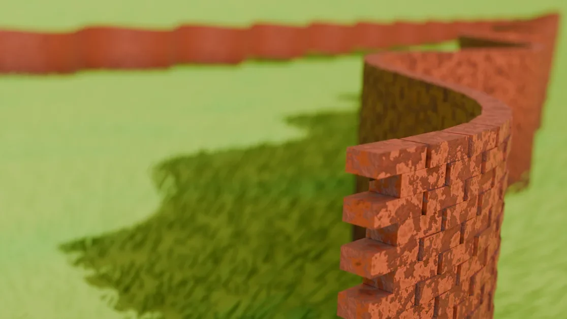 Do Wavy Walls Really Use Fewer Bricks? I Tested It in Blender