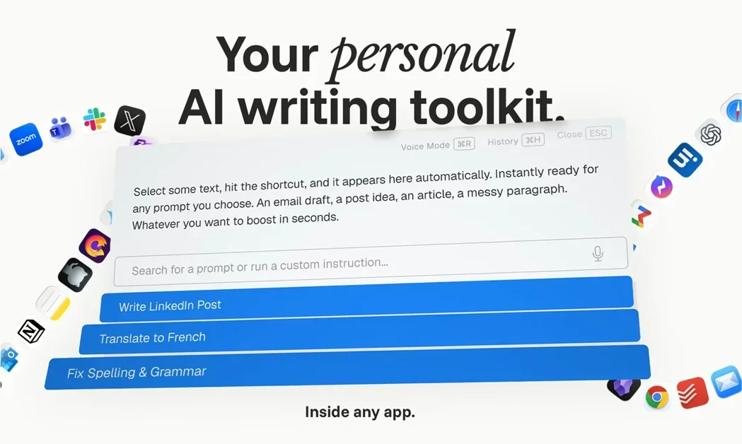 [TypeBoost] Your personal AI writing toolkit. Inside any app.