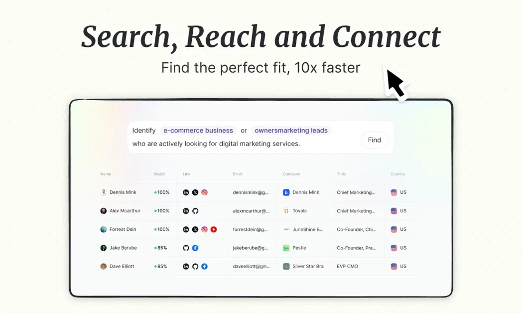 [Lessie AI] Search, Reach and Connect - Find the perfect fit, 10x faster