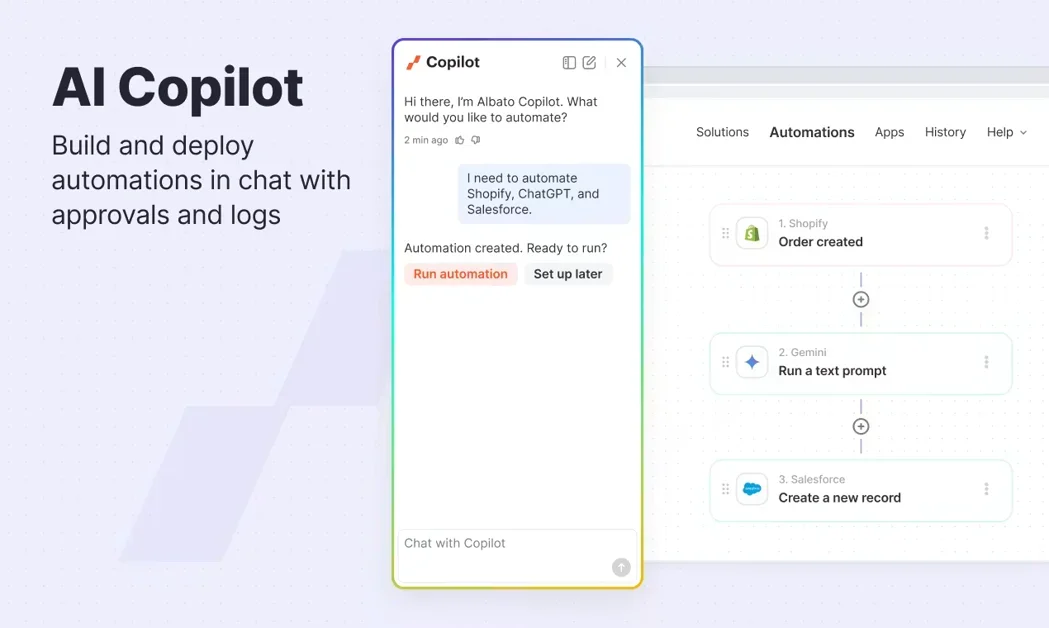 [Albato AI] Build AI-driven workflows across 1,000+ apps