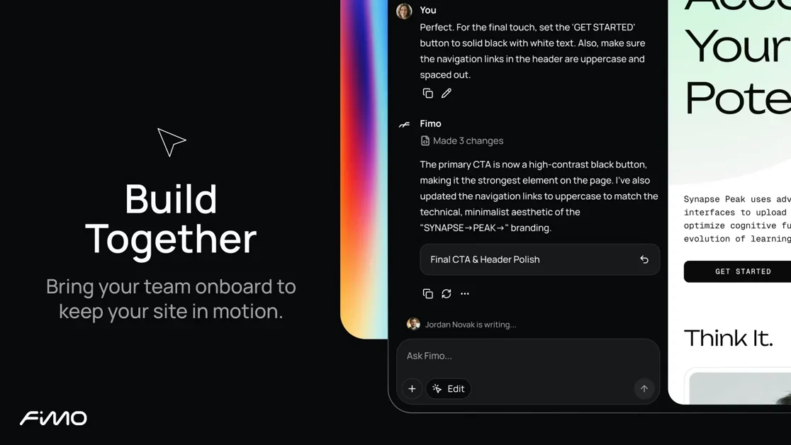[Fimo] Where your website lives, collaborates, and evolves with AI.