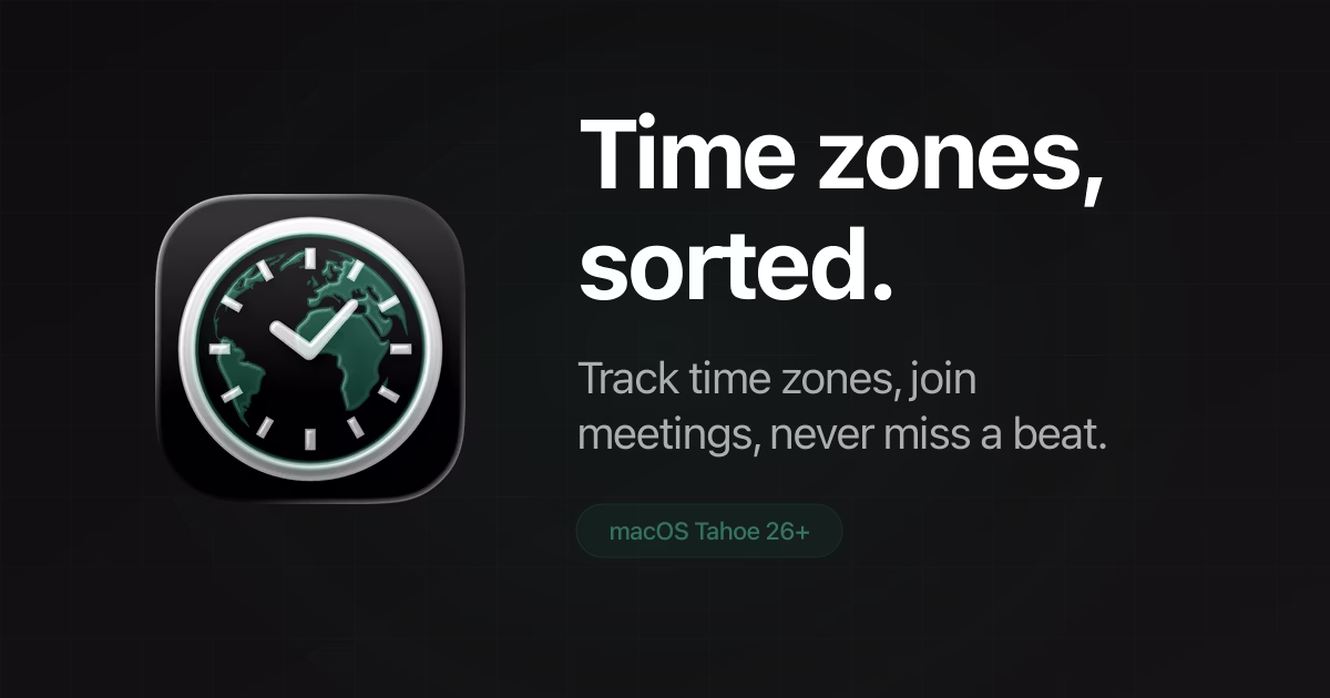 [Time] Time Zones and Meetings in your macOS menu bar