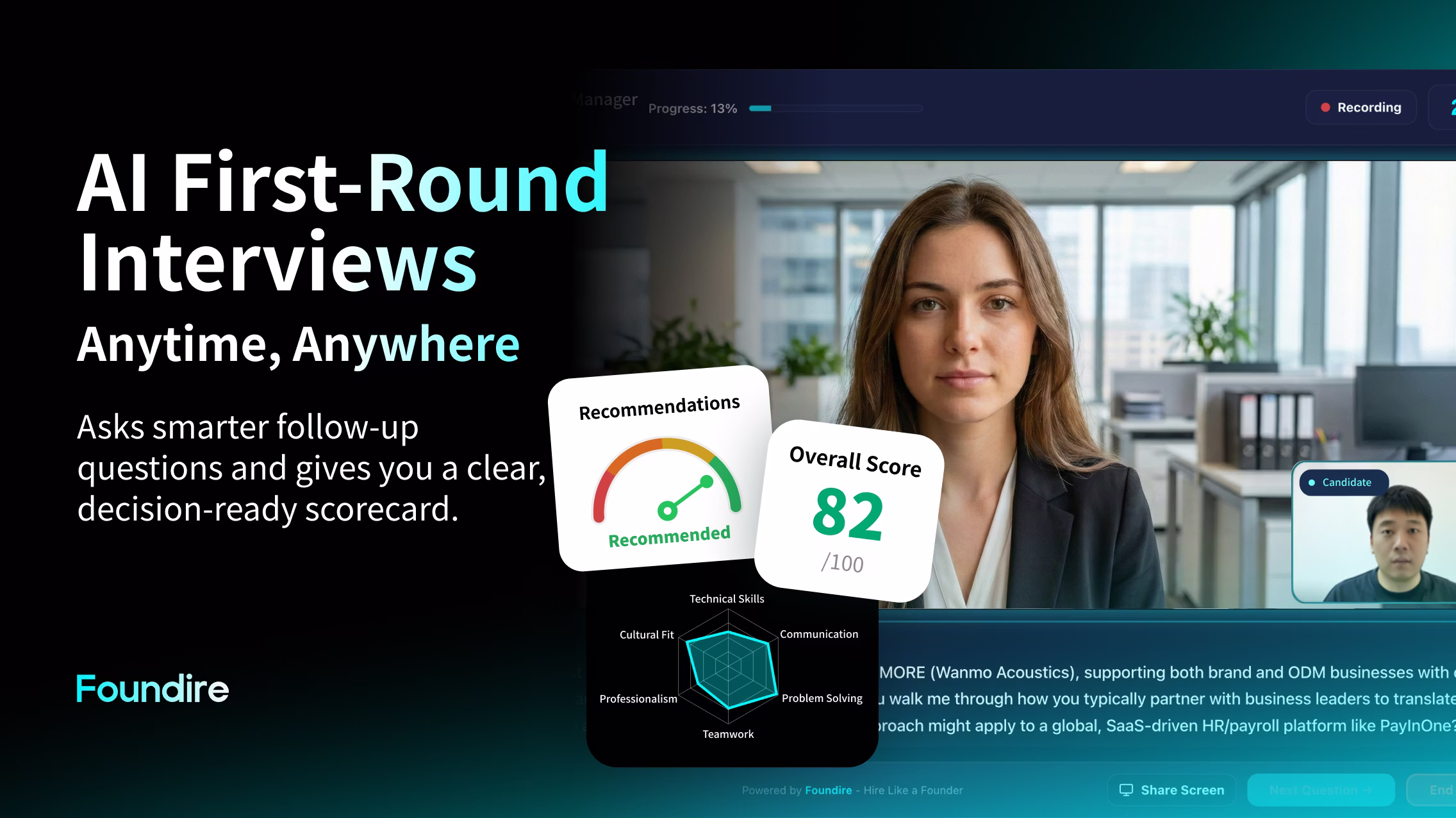 [Foundire] First-round interviews on autopilot