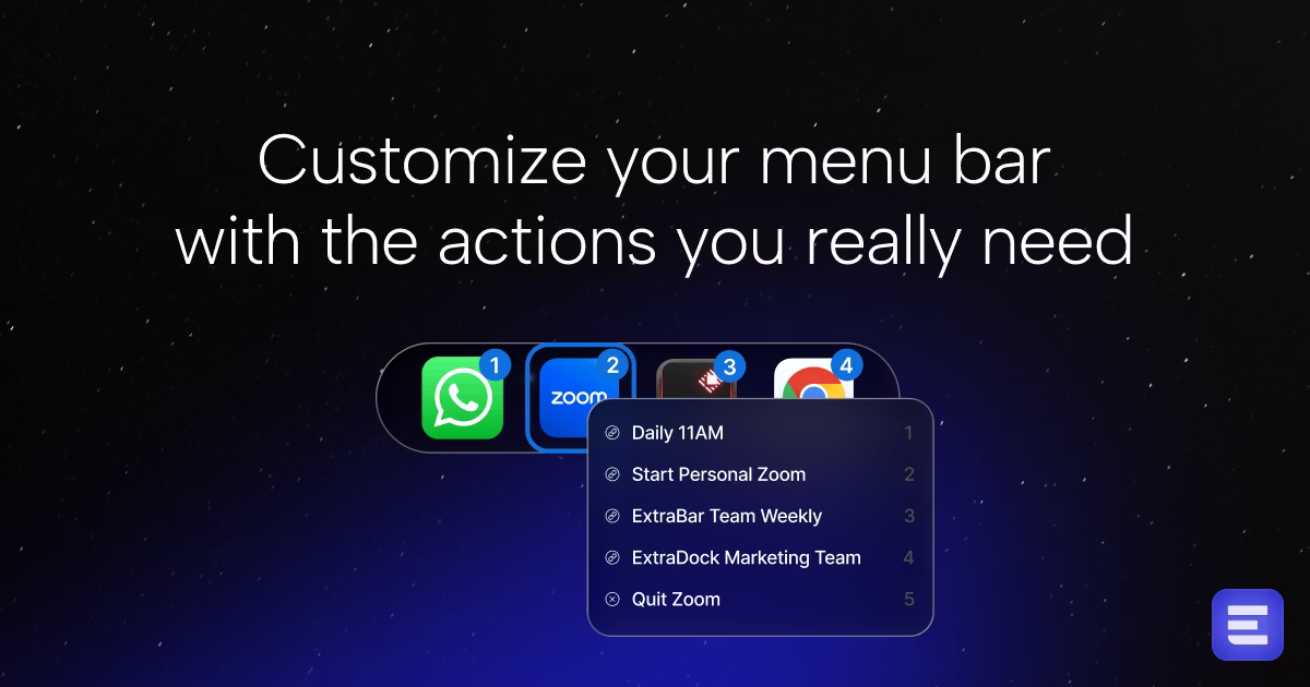 [ExtraBar] Build precise Mac actions and trigger them from the bar