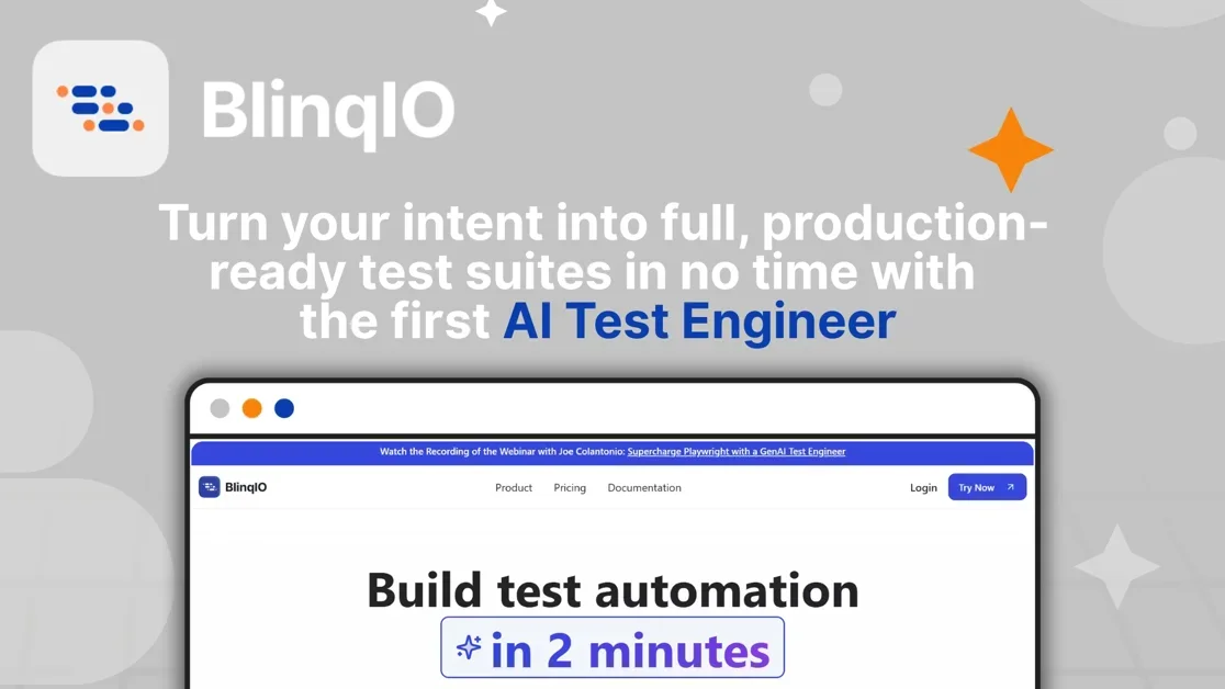 [AI Test Engineer by BlinqIO] Playwright code + self-healing tests w/ no vendor lock-in