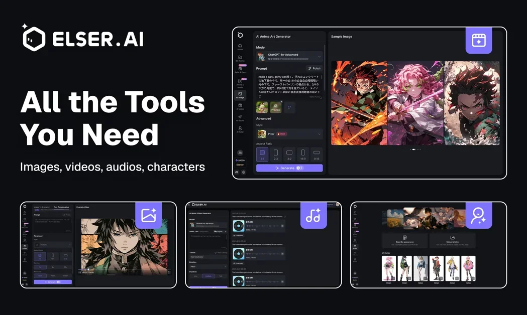 [Elser AI] Create full anime shorts with just a prompt in minutes