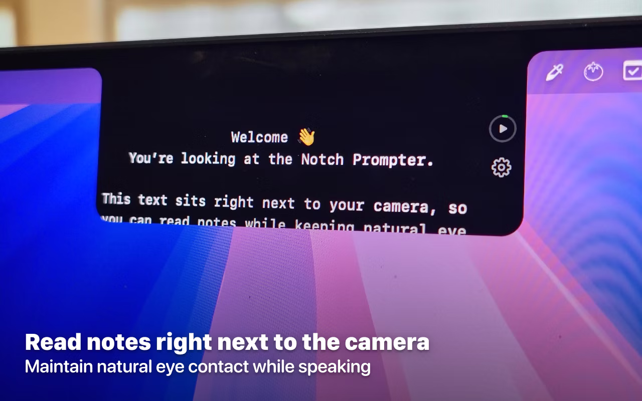 [Notchie] A teleprompter that lives in your Macbook's notch