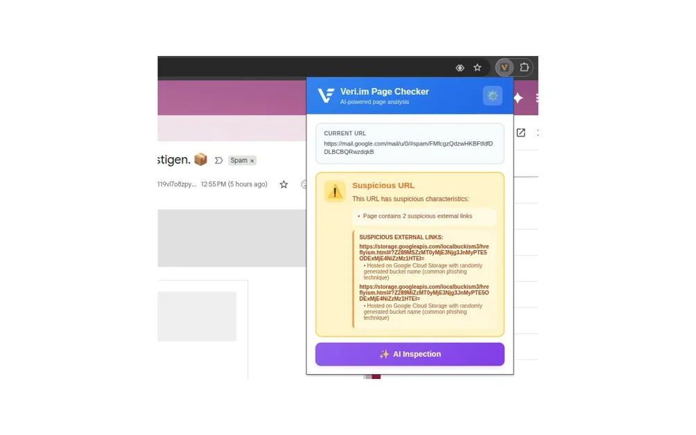 [Veri.im] AI-powered checks to detect phishing and unsafe websites.