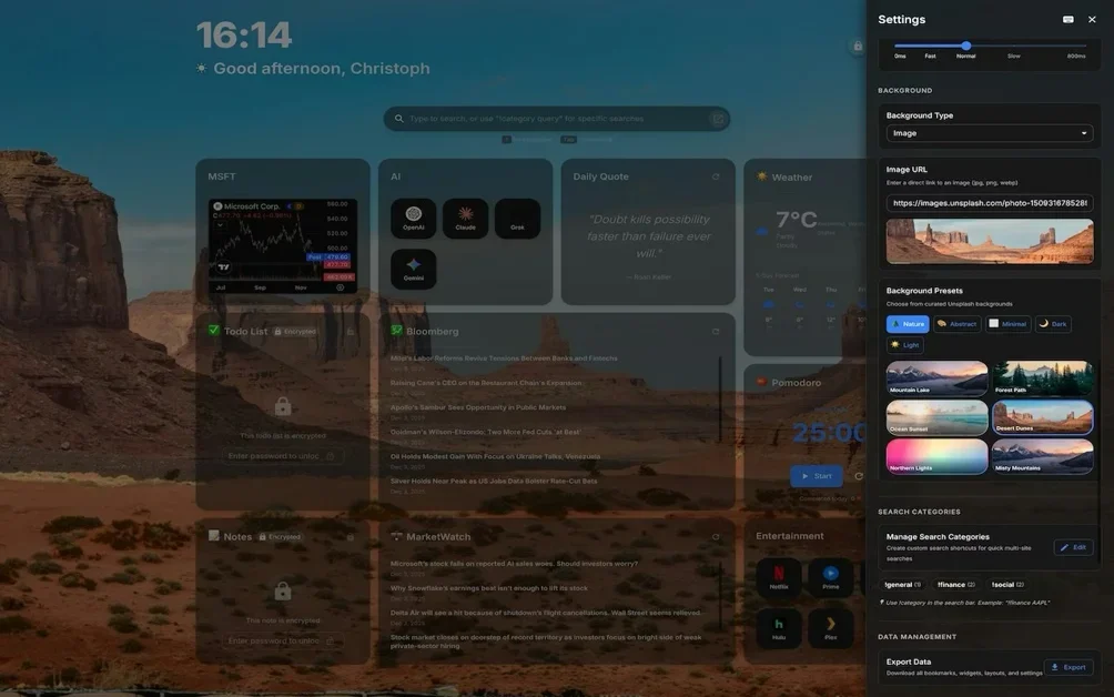 [Dashly] Turn your new tab into a dashboard.