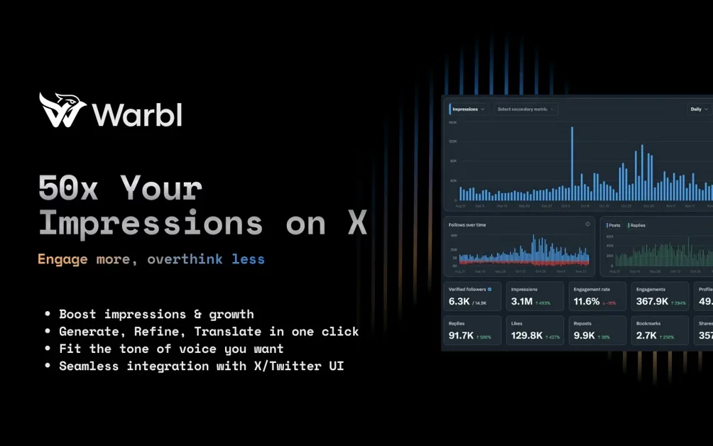 [Warbl] Boost engagement and grow your audience effortlessly on X