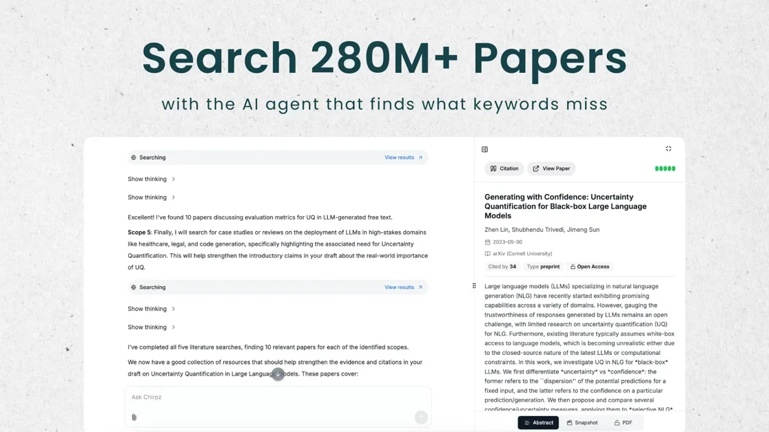 [Chirpz Agent] Smartest way to discover unseen literature