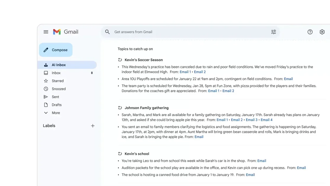 [Gmail in the Gemini Era] AI Inbox & Overviews. Gmail reimagined for 2026.