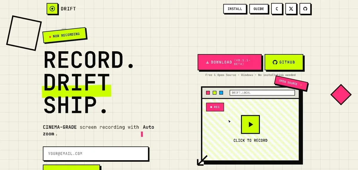 [Drift] Screen recorder desktop app with cursor zoom effect