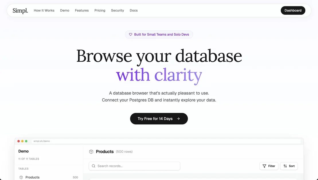 [Simpl.] A pleasant Postgres browser for working with real data