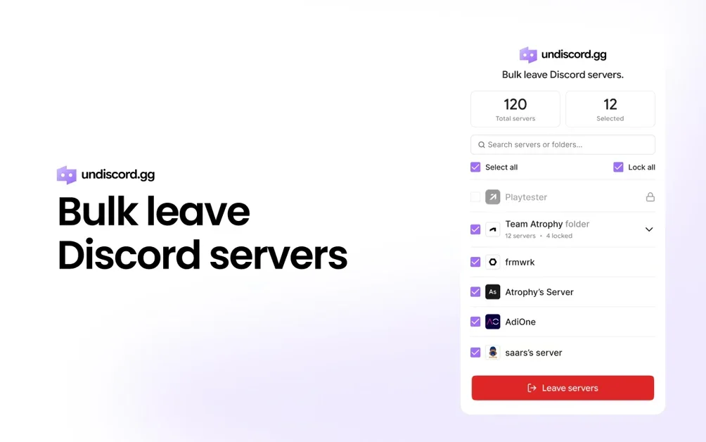 [Undiscord] Bulk leave discord servers