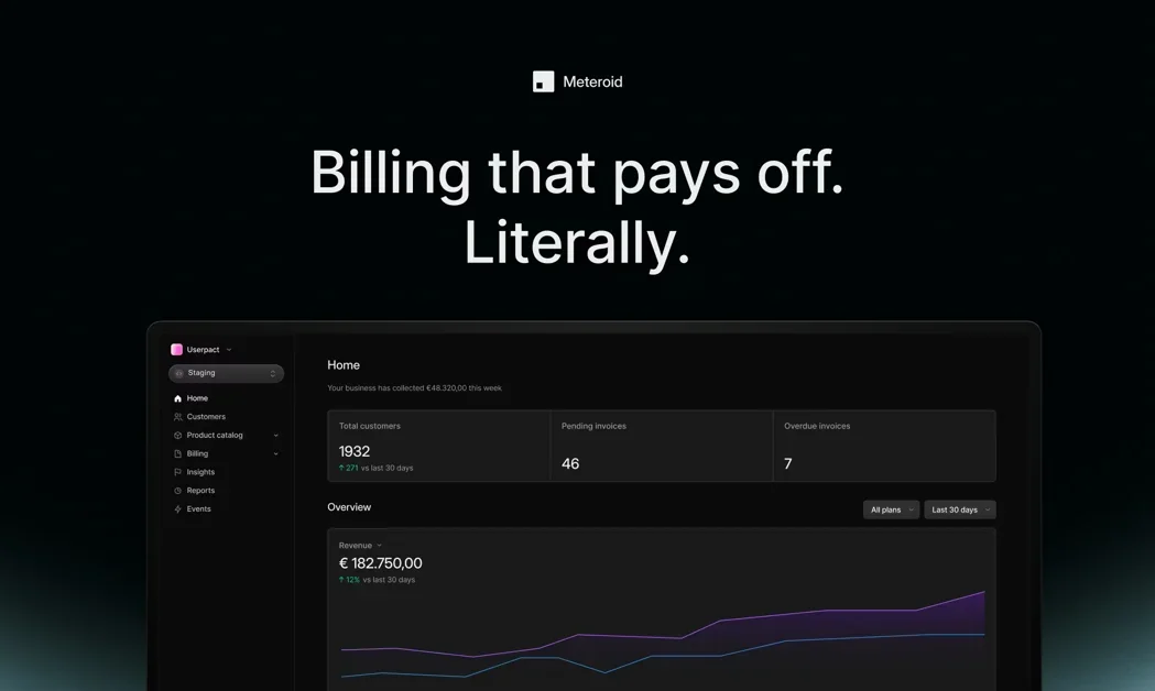[Meteroid] Billing platform to launch, test, + scale business models