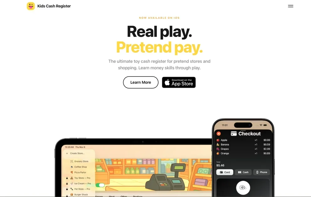 [Kids Cash Register] A POS system for kids to play pretend restaurant/shopping. 