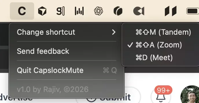 [CapslockMute] The fastest way to mute yourself on video calls