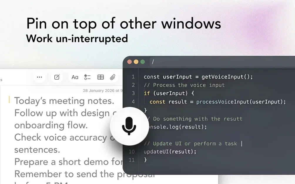 [Voice Anywhere] A floating mic that turns your speech into text anywhere