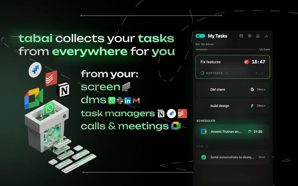 [TabAI] Сollects your tasks from everywhere and keeps you focused