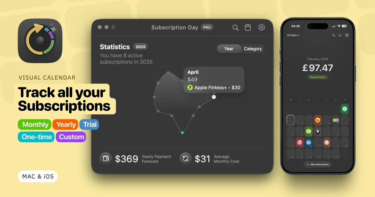 [Subscription Day² for iOS] Track paid subscriptions w/ analytics from multiple sources