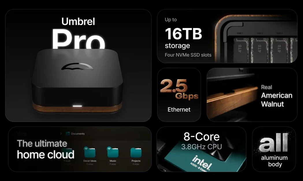 [Umbrel Pro] 16TB home cloud server. Run OpenClaw, store files, and more.