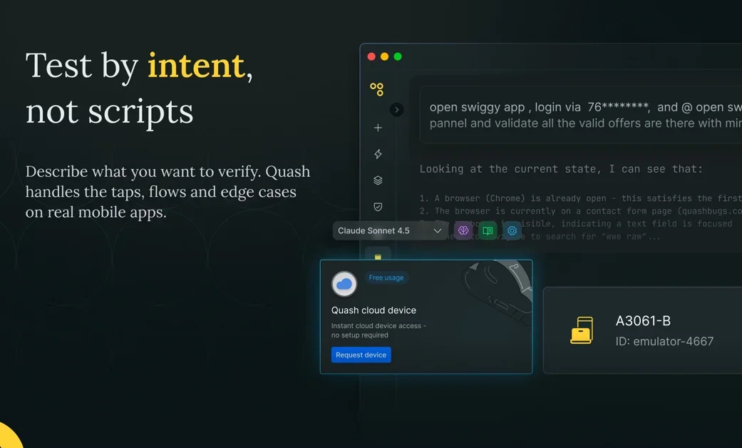 [Quash] A mobile QA agent that runs tests without scripts
