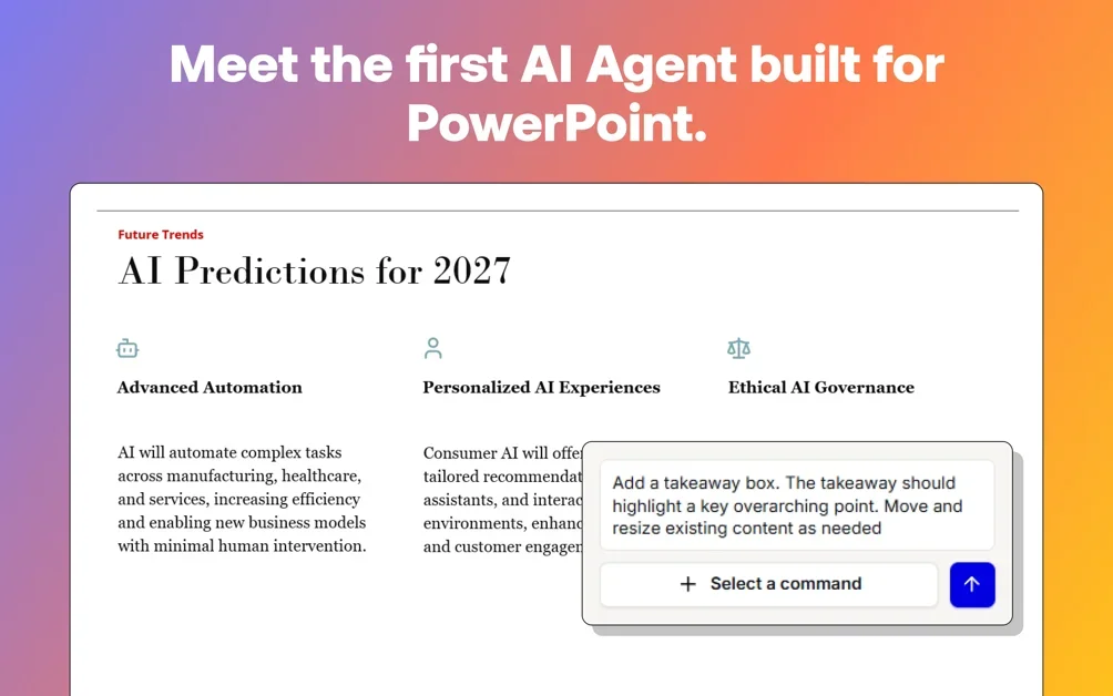[Plus AI Presentation Agent] AI agent that helps you design PowerPoint slides