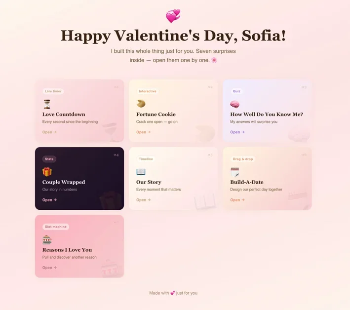[Valentine Online ] Personalized Valentine’s surprise page for your loved one