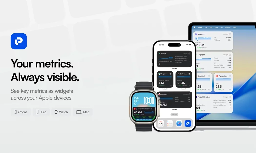 [PulseKit] Your key metrics, as widgets across your Apple devices