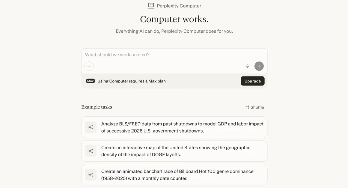 [Perplexity Computer] Everything AI can do, Perplexity Computer does for you.
