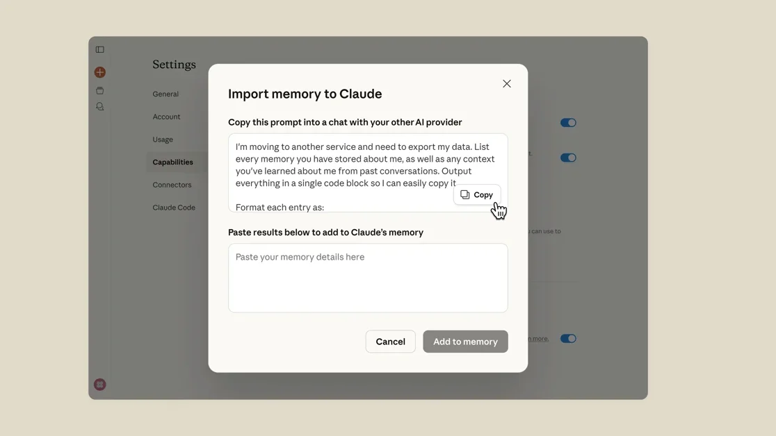 [Claude Import Memory] Switch from ChatGPT to Claude with import memory feature