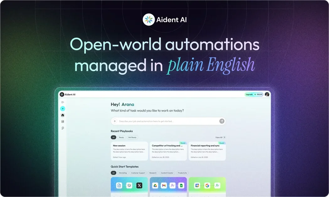 [Aident AI Beta 2] Build workflow automations in plain English
