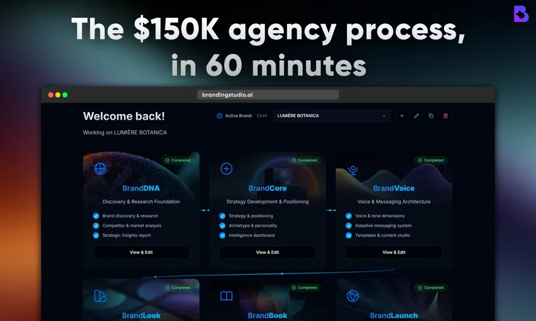 [BrandingStudio.ai] Agency-quality branding in 60 minutes, not 6 months