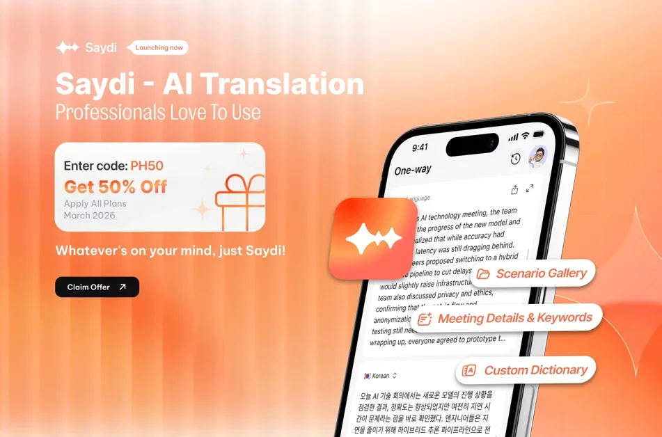 [Saydi] Real time voice translation for persona & work