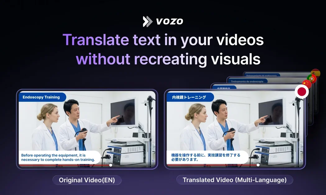 [Visual Translate by Vozo] Translate text in your videos without recreating visuals