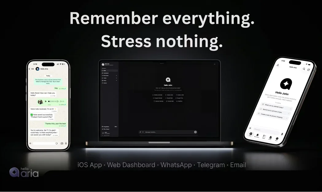 [Hello Aria] Turn chats into tasks, reminders & notes — instantly.