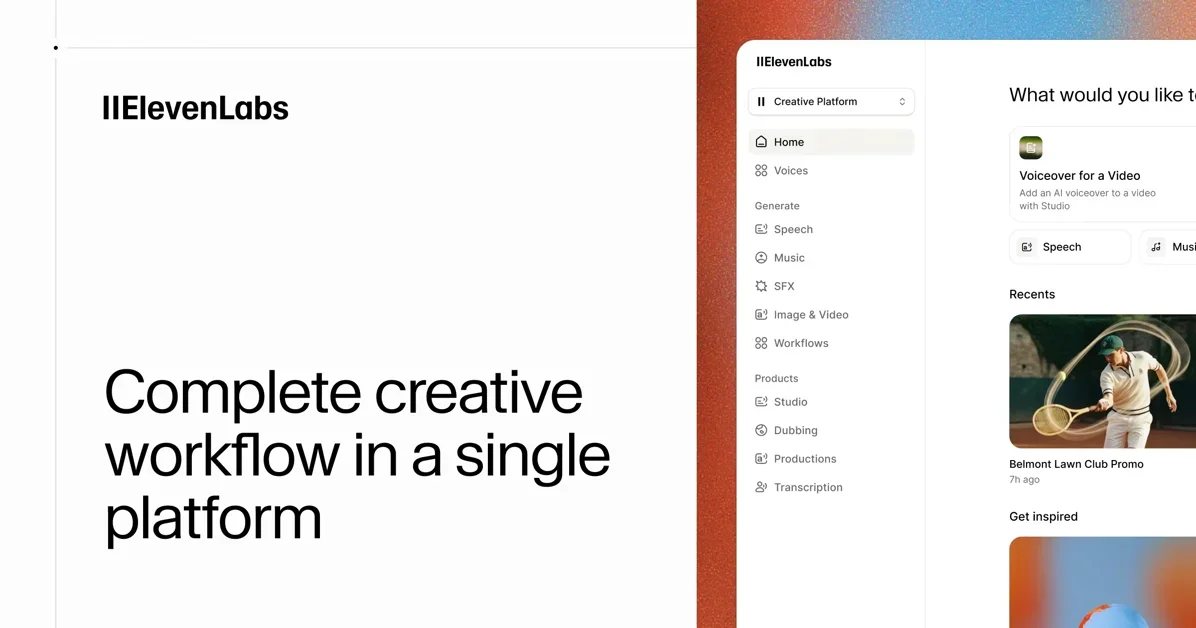 [ElevenCreative by ElevenLabs] The AI creative platform to bring your content to life