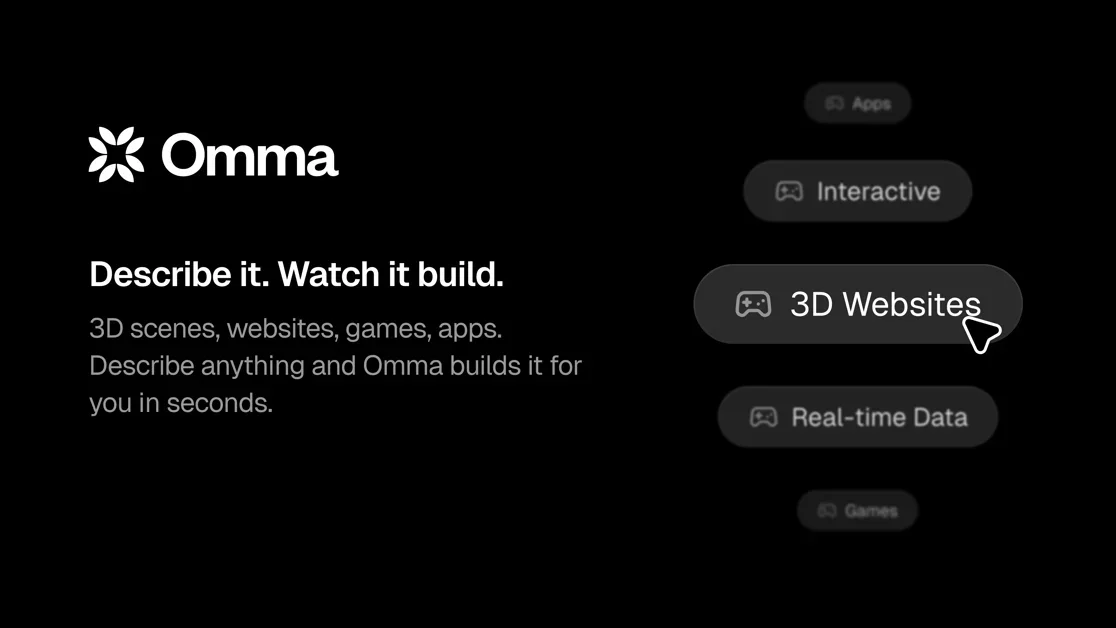 [Omma] Create 3D, apps, and websites with parallel agents