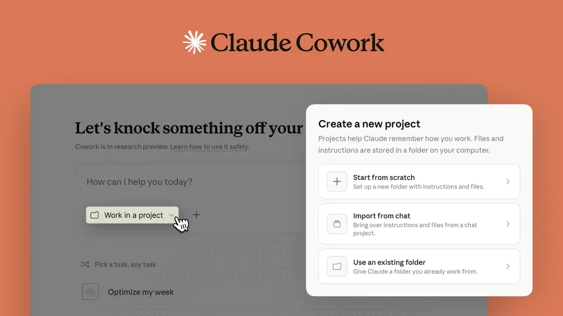 [Claude Cowork Projects] Tasks, context, and files organized in one workspace