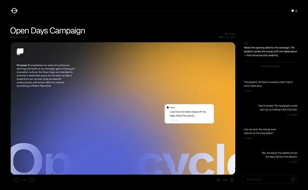 [Iris] Send work beautifully, pinned feedback, see what they viewed