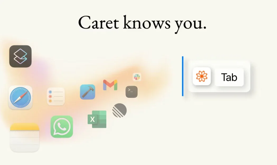 [Caret] Press Tab for AI anywhere you type on Mac