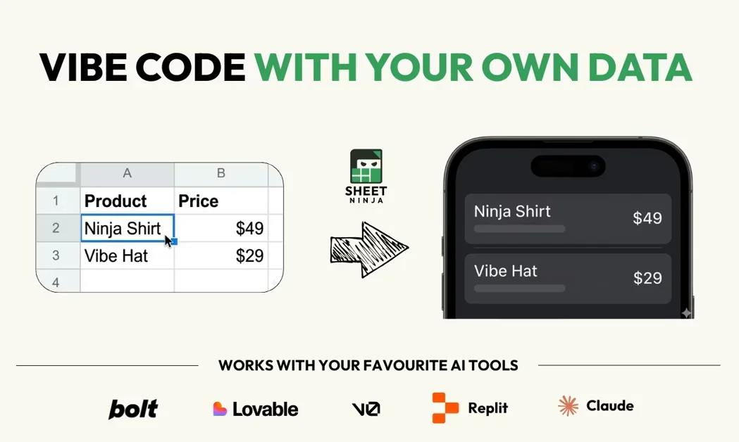 [Sheet Ninja] Ship vibe-coded apps. Your data stays in Google Sheets.